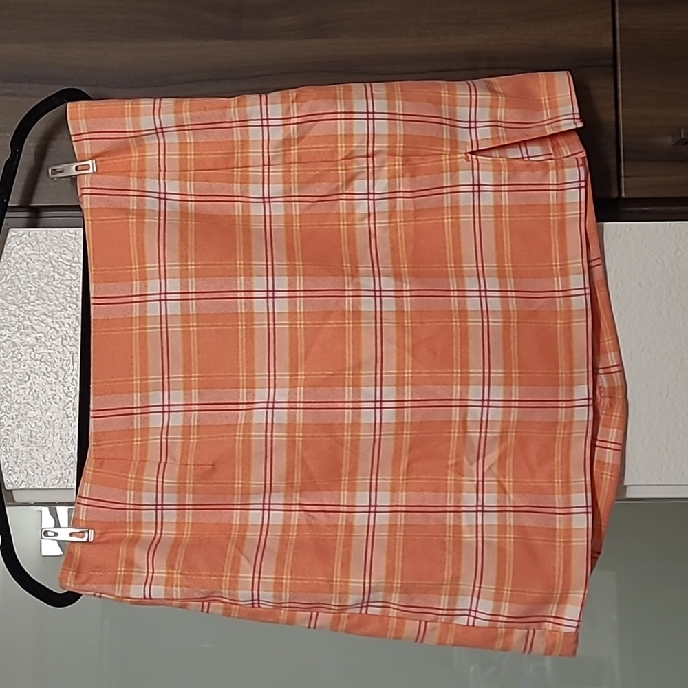 Target Wild Fable Peach Plaid Mini Kkirt